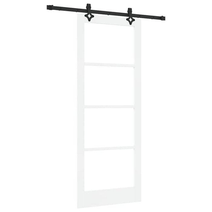 Ușă glisantă Alb 83 x 211 cm Lemn masiv de pin și sticlă - WALTI WALTI