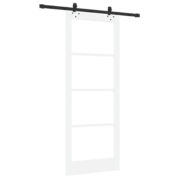 Ușă glisantă Alb 83 x 211 cm Lemn masiv de pin și sticlă - WALTI WALTI