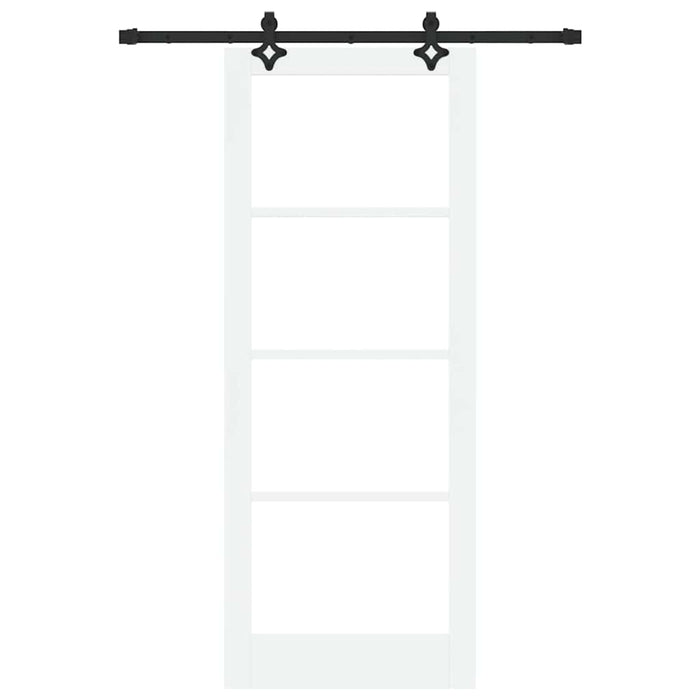Ușă glisantă Alb 83 x 211 cm Lemn masiv de pin și sticlă - WALTI WALTI