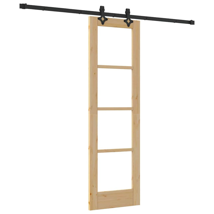 Ușă glisantă natural 61 x 198,5 cm Lemn masiv de pin și sticlă - WALTI WALTI