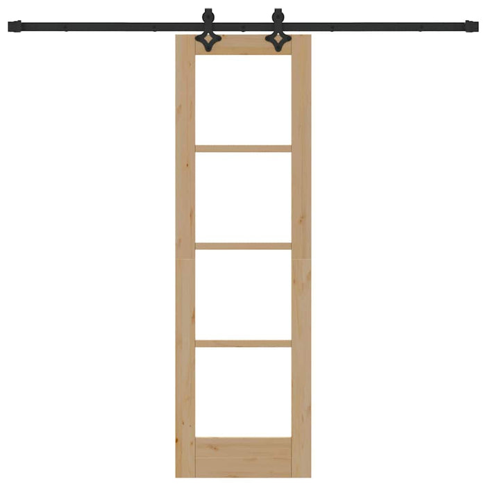 Ușă glisantă natural 61 x 198,5 cm Lemn masiv de pin și sticlă - WALTI WALTI