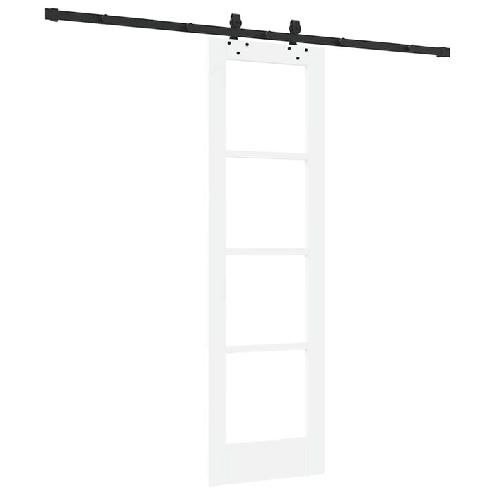 Ușă glisantă Alb 61 x 198,5 cm Lemn masiv de pin și sticlă - WALTI WALTI