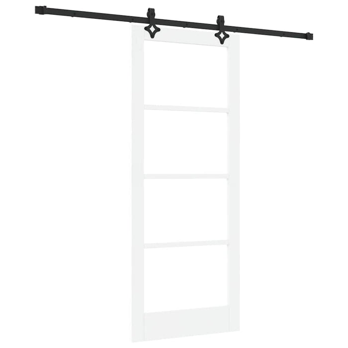 Ușă glisantă Alb 83 x 202 cm Lemn masiv de pin și sticlă - WALTI WALTI