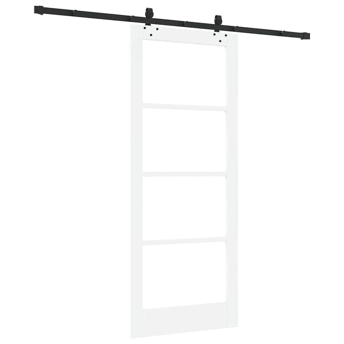 Ușă glisantă Alb 83 x 202 cm Lemn masiv de pin și sticlă - WALTI WALTI