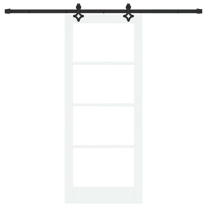 Ușă glisantă Alb 83 x 202 cm Lemn masiv de pin și sticlă - WALTI WALTI
