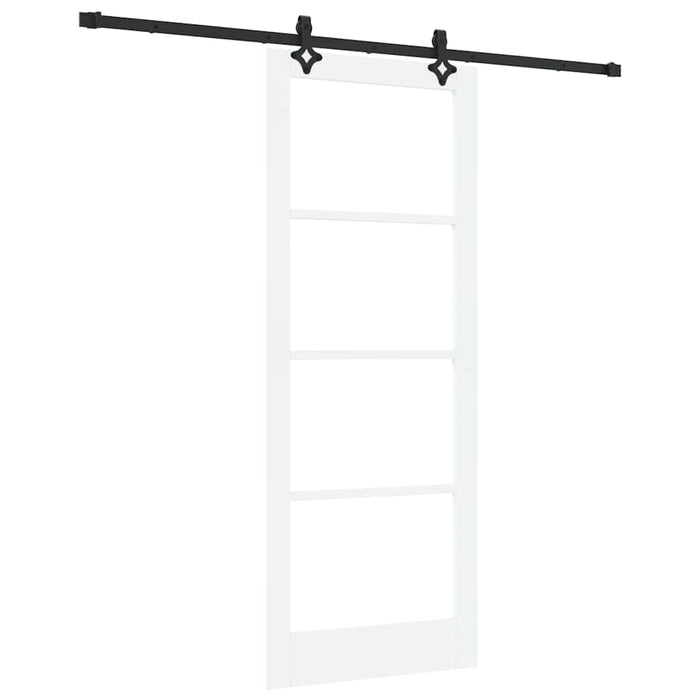 Ușă glisantă Alb 83 x 211 cm Lemn masiv de pin și sticlă - WALTI WALTI