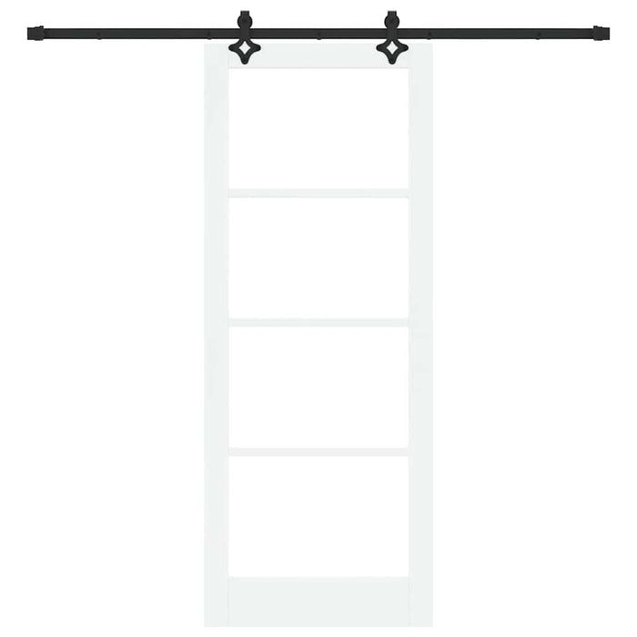 Ușă glisantă Alb 83 x 211 cm Lemn masiv de pin și sticlă - WALTI WALTI