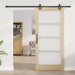 Ușă glisantă natural 93 x 202 cm Lemn masiv de pin și sticlă - WALTI WALTI