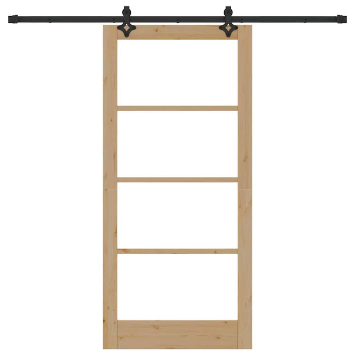Ușă glisantă natural 93 x 202 cm Lemn masiv de pin și sticlă - WALTI WALTI