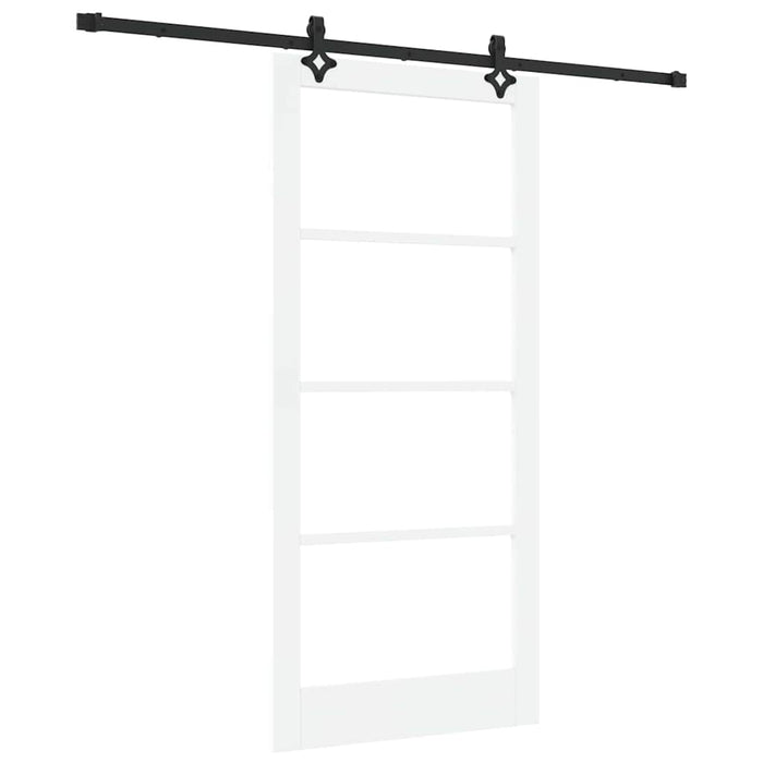 Ușă glisantă Alb 93 x 202 cm Lemn masiv de pin și sticlă - WALTI WALTI