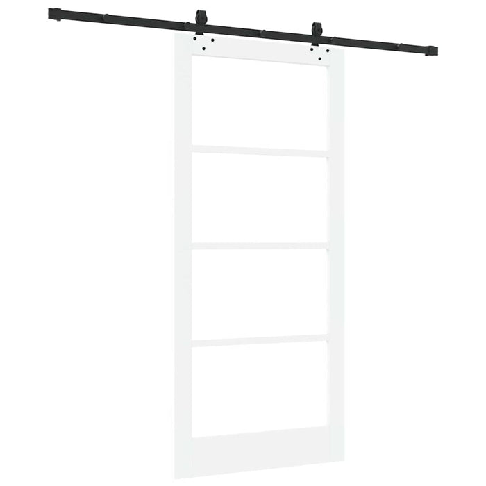 Ușă glisantă Alb 93 x 202 cm Lemn masiv de pin și sticlă - WALTI WALTI