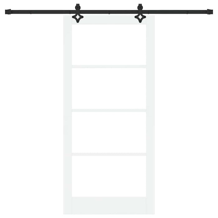 Ușă glisantă Alb 93 x 202 cm Lemn masiv de pin și sticlă - WALTI WALTI