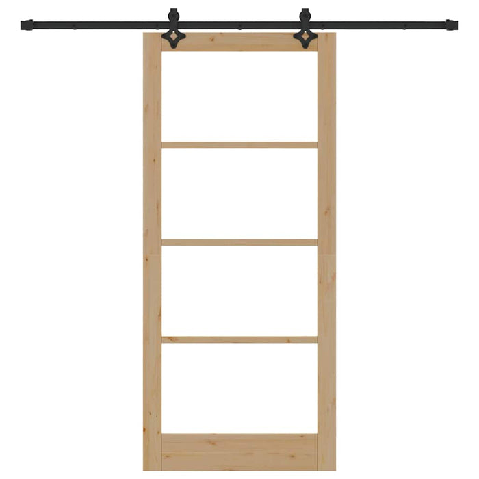 Ușă glisantă natural 93 x 211 cm Lemn masiv de pin și sticlă - WALTI WALTI