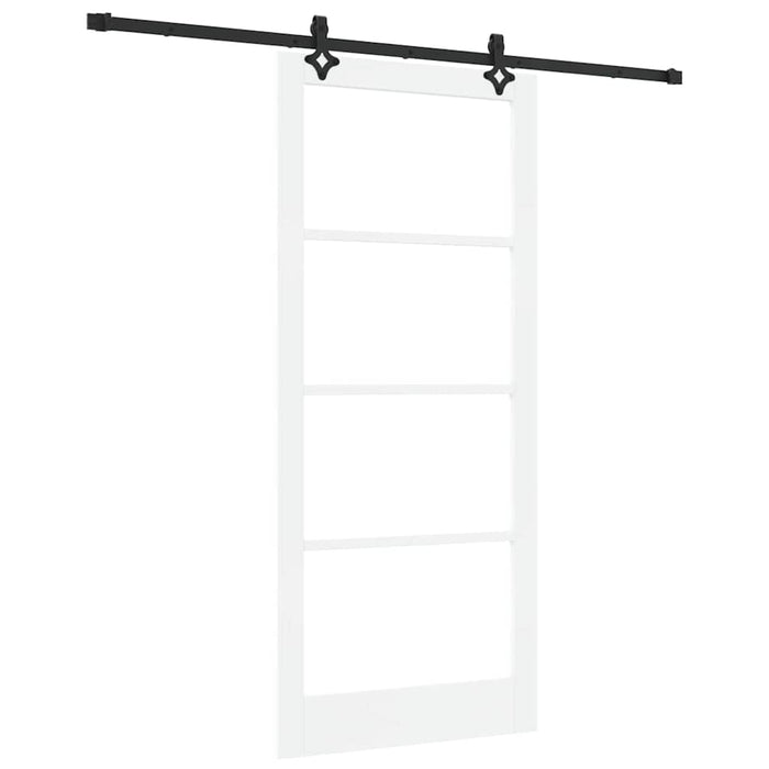 Ușă glisantă Alb 93 x 211 cm Lemn masiv de pin și sticlă - WALTI WALTI