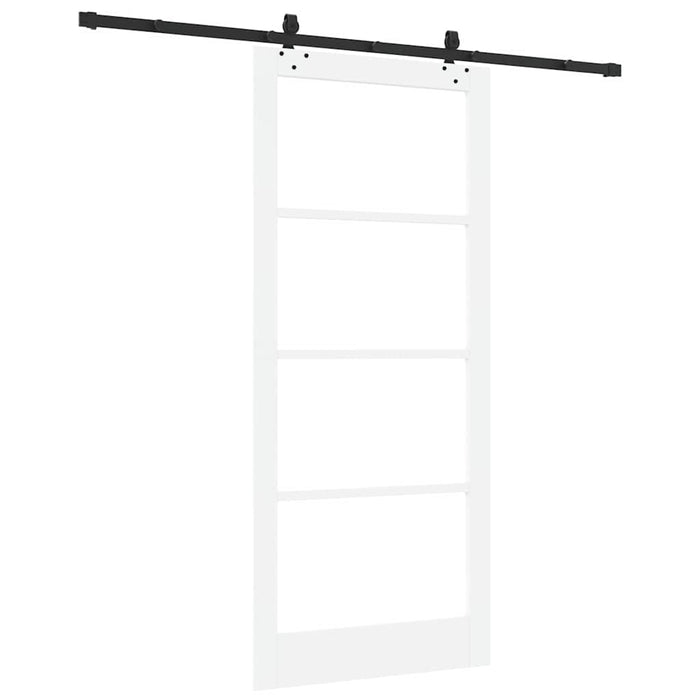 Ușă glisantă Alb 93 x 211 cm Lemn masiv de pin și sticlă - WALTI WALTI