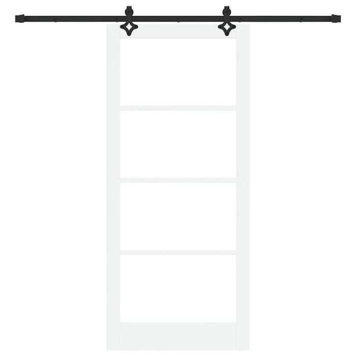 Ușă glisantă Alb 93 x 211 cm Lemn masiv de pin și sticlă - WALTI WALTI