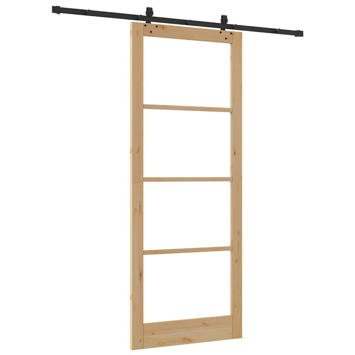 Ușă glisantă natural 93 x 232 cm Lemn masiv de pin și sticlă - WALTI WALTI