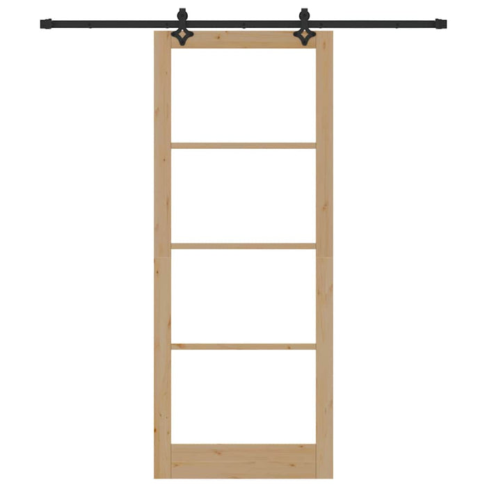 Ușă glisantă natural 93 x 232 cm Lemn masiv de pin și sticlă - WALTI WALTI