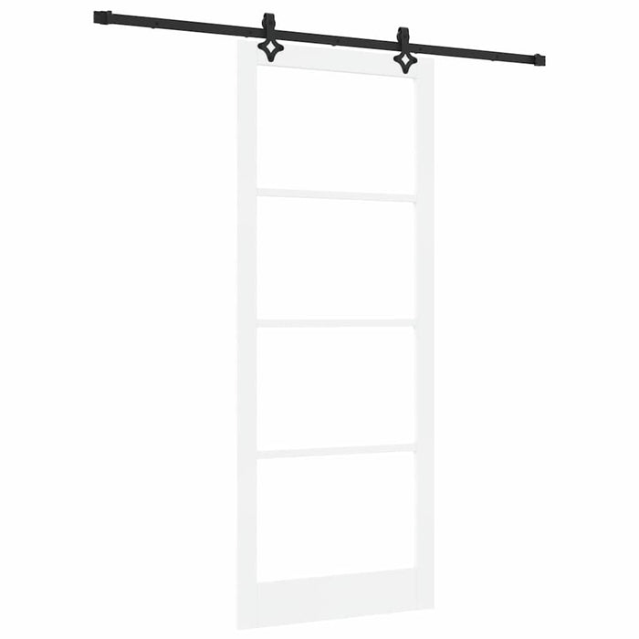 Ușă glisantă Alb 93 x 232 cm Lemn masiv de pin și sticlă - WALTI WALTI