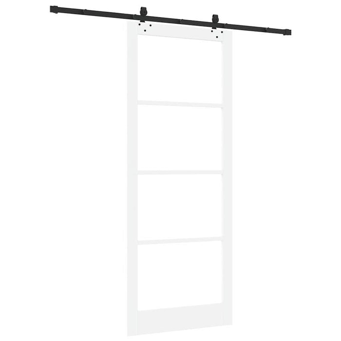 Ușă glisantă Alb 93 x 232 cm Lemn masiv de pin și sticlă - WALTI WALTI