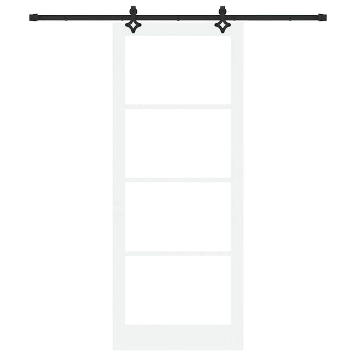 Ușă glisantă Alb 93 x 232 cm Lemn masiv de pin și sticlă - WALTI WALTI
