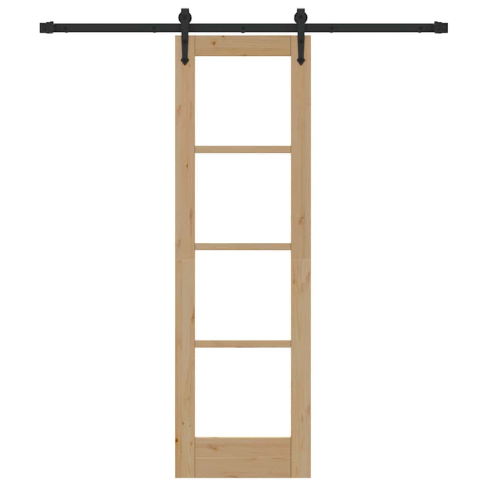 Ușă glisantă natural 61 x 198,5 cm Lemn masiv de pin și sticlă - WALTI WALTI