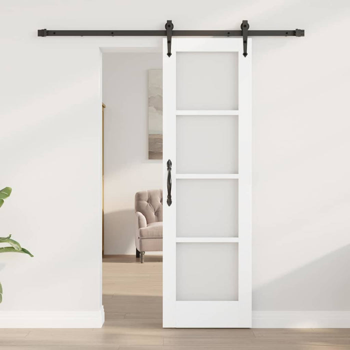 Ușă glisantă Alb 61 x 198,5 cm Lemn masiv de pin și sticlă - WALTI WALTI