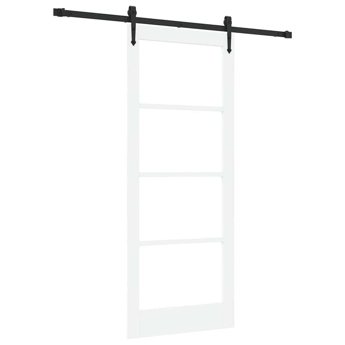 Ușă glisantă Alb 83 x 202 cm Lemn masiv de pin și sticlă - WALTI WALTI
