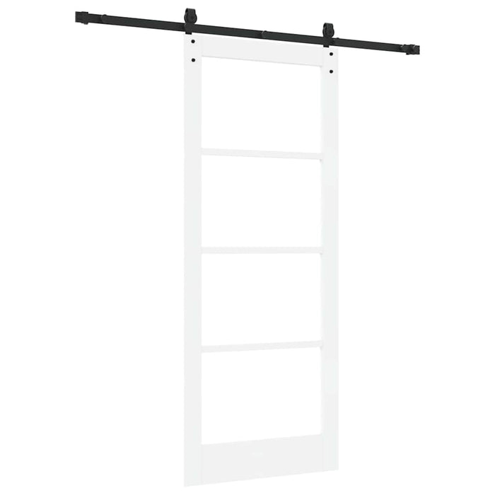 Ușă glisantă Alb 83 x 202 cm Lemn masiv de pin și sticlă - WALTI WALTI