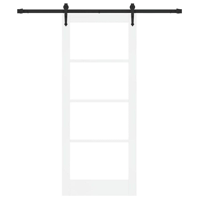 Ușă glisantă Alb 83 x 202 cm Lemn masiv de pin și sticlă - WALTI WALTI