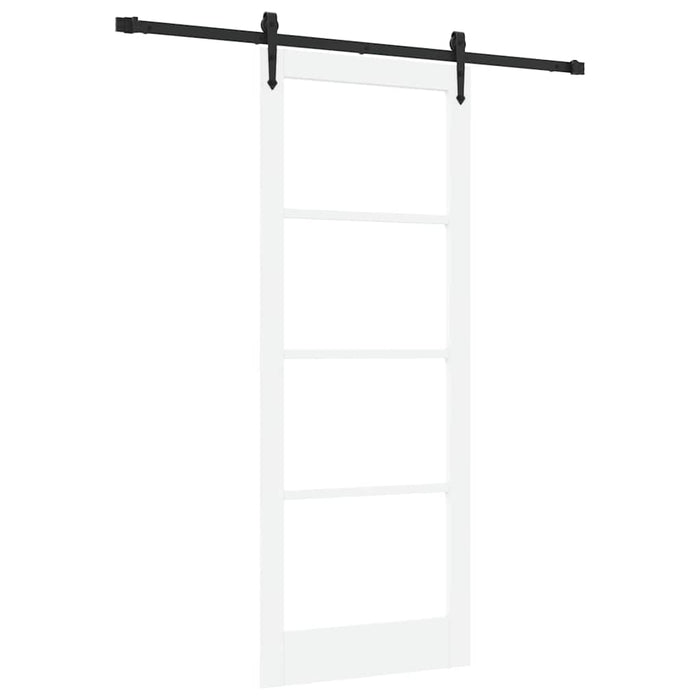Ușă glisantă Alb 83 x 211 cm Lemn masiv de pin și sticlă - WALTI WALTI