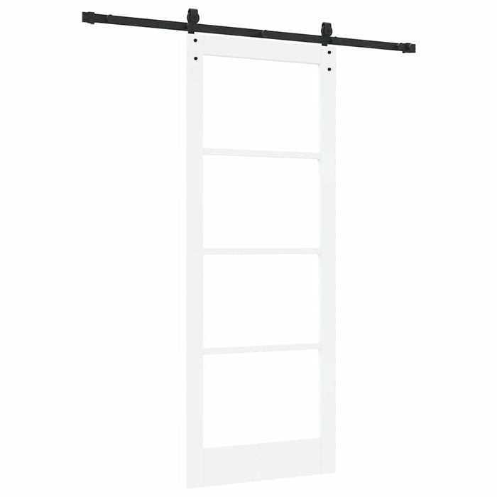 Ușă glisantă Alb 83 x 211 cm Lemn masiv de pin și sticlă - WALTI WALTI