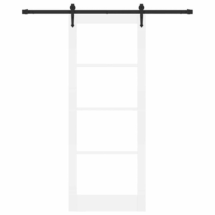 Ușă glisantă Alb 83 x 211 cm Lemn masiv de pin și sticlă - WALTI WALTI
