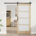Ușă glisantă natural 93 x 202 cm Lemn masiv de pin și sticlă - WALTI WALTI