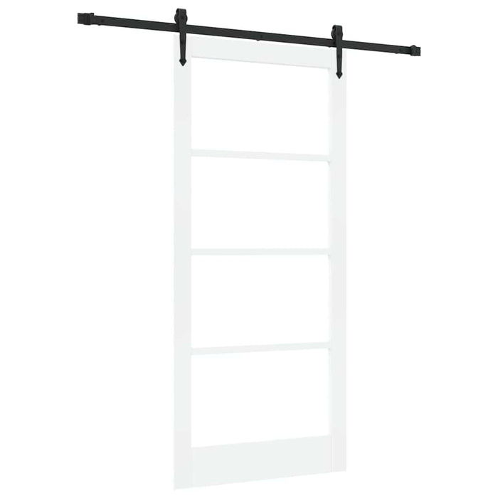Ușă glisantă Alb 93 x 202 cm Lemn masiv de pin și sticlă - WALTI WALTI