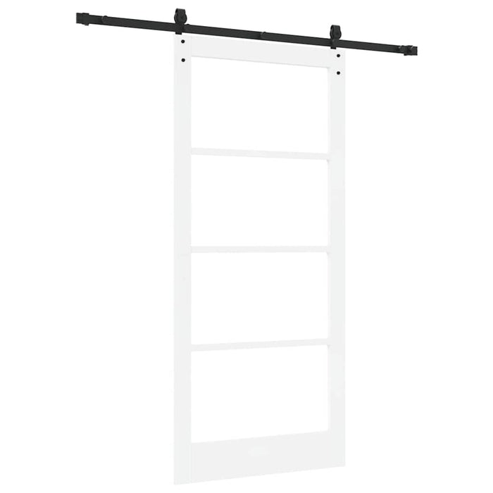 Ușă glisantă Alb 93 x 202 cm Lemn masiv de pin și sticlă - WALTI WALTI
