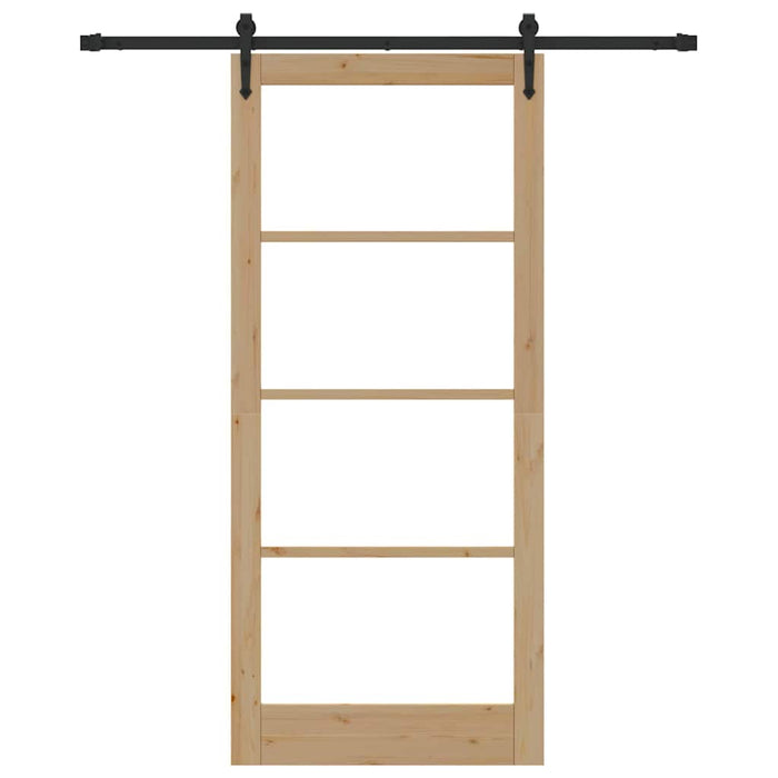 Ușă glisantă natural 93 x 211 cm Lemn masiv de pin și sticlă - WALTI WALTI