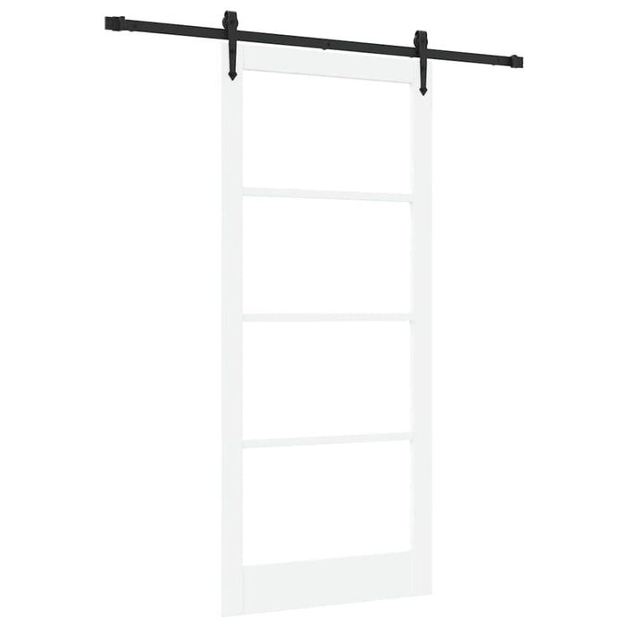 Ușă glisantă Alb 93 x 211 cm Lemn masiv de pin și sticlă - WALTI WALTI