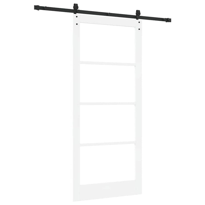 Ușă glisantă Alb 93 x 211 cm Lemn masiv de pin și sticlă - WALTI WALTI