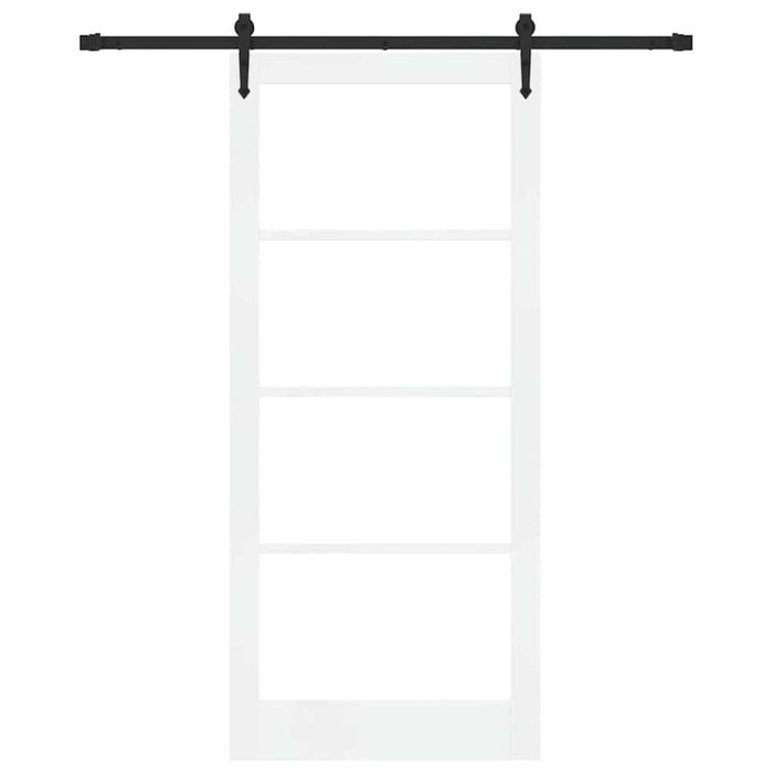 Ușă glisantă Alb 93 x 211 cm Lemn masiv de pin și sticlă - WALTI WALTI