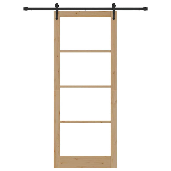 Ușă glisantă natural 93 x 232 cm Lemn masiv de pin și sticlă - WALTI WALTI