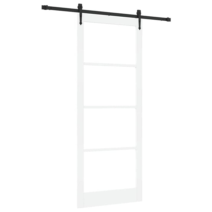 Ușă glisantă Alb 93 x 232 cm Lemn masiv de pin și sticlă - WALTI WALTI
