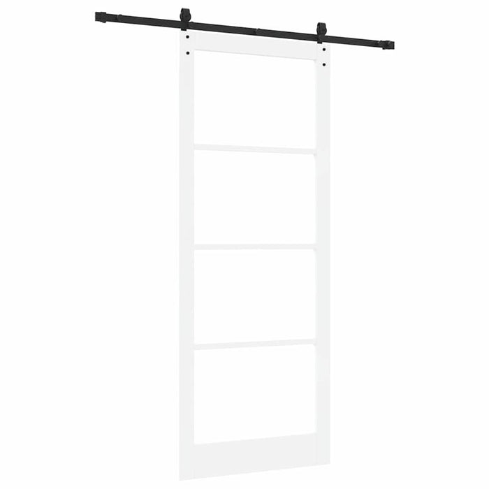 Ușă glisantă Alb 93 x 232 cm Lemn masiv de pin și sticlă - WALTI WALTI