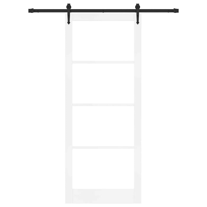 Ușă glisantă Alb 93 x 232 cm Lemn masiv de pin și sticlă - WALTI WALTI
