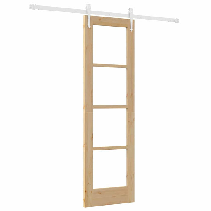 Ușă glisantă natural 61 x 198,5 cm Lemn masiv de pin și sticlă - WALTI WALTI