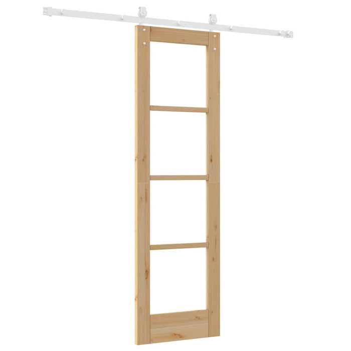 Ușă glisantă natural 61 x 198,5 cm Lemn masiv de pin și sticlă - WALTI WALTI