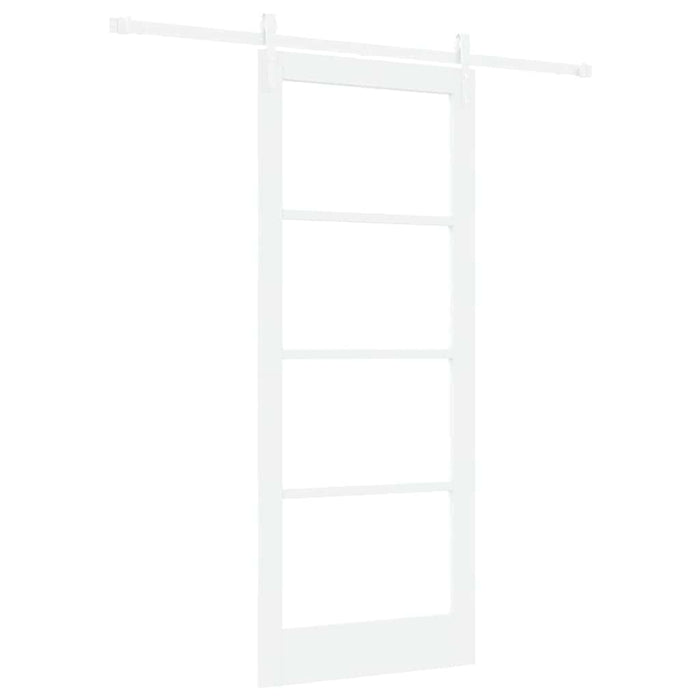 Ușă glisantă Alb 83 x 202 cm Lemn masiv de pin și sticlă - WALTI WALTI