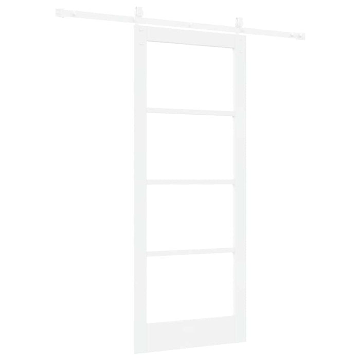 Ușă glisantă Alb 83 x 202 cm Lemn masiv de pin și sticlă - WALTI WALTI