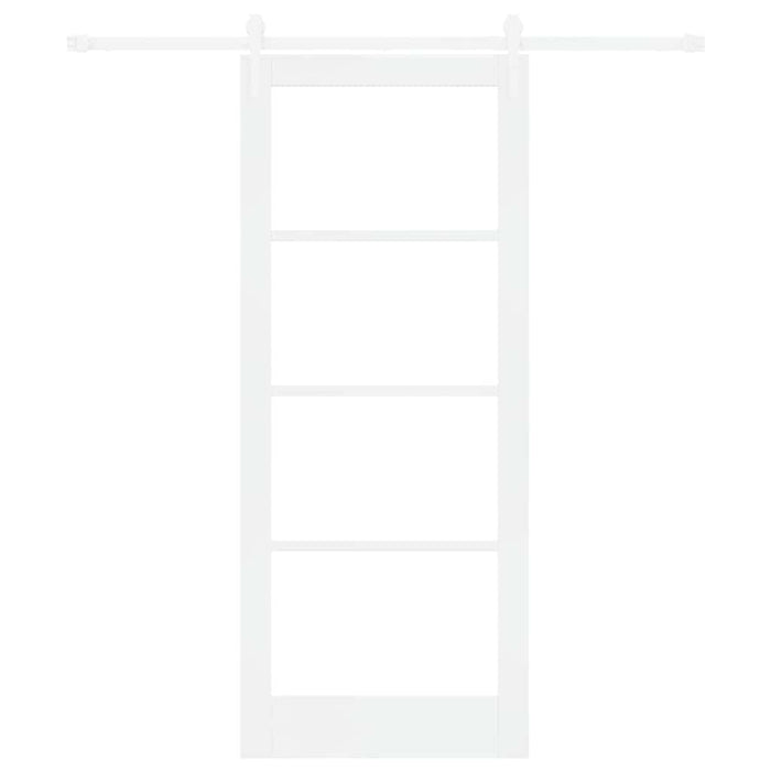 Ușă glisantă Alb 83 x 202 cm Lemn masiv de pin și sticlă - WALTI WALTI