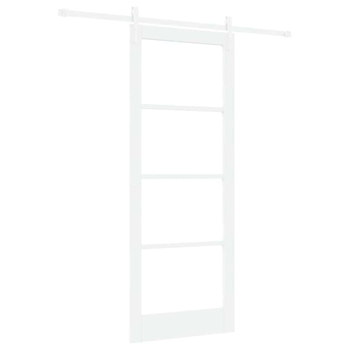 Ușă glisantă Alb 83 x 211 cm Lemn masiv de pin și sticlă - WALTI WALTI